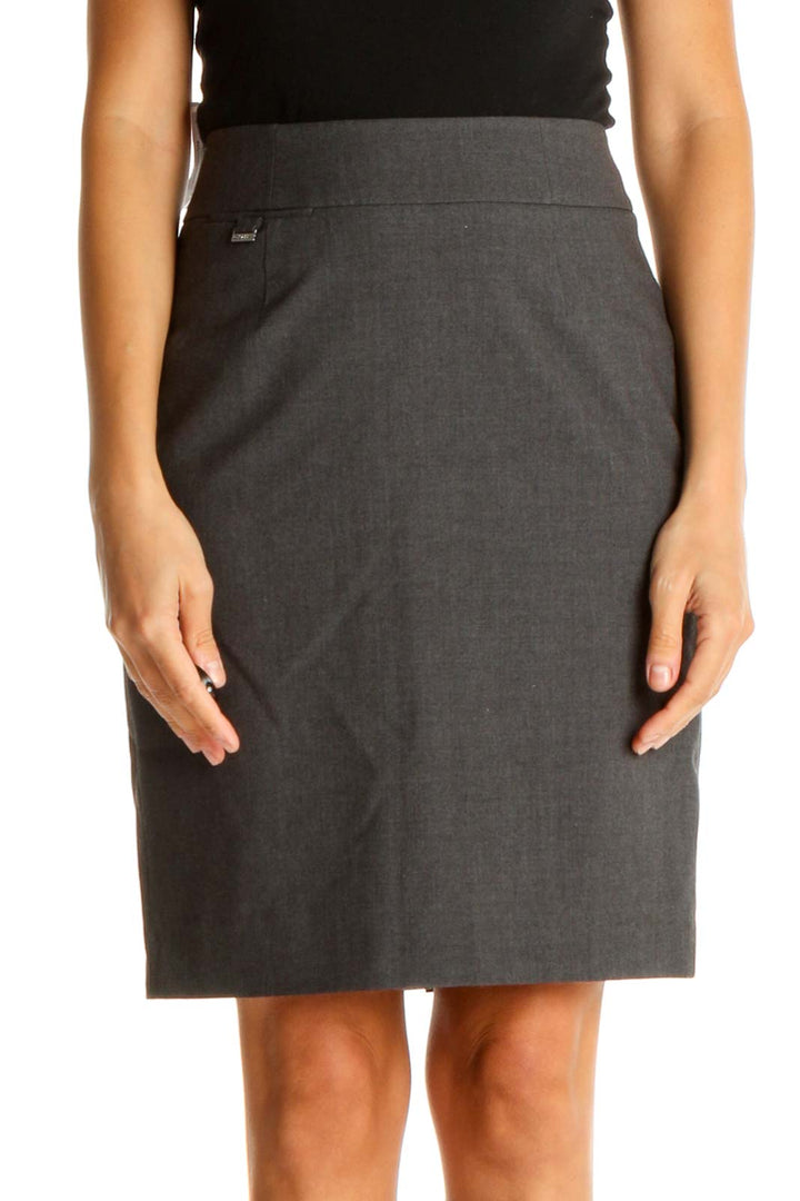 Gray Work Pencil Skirt