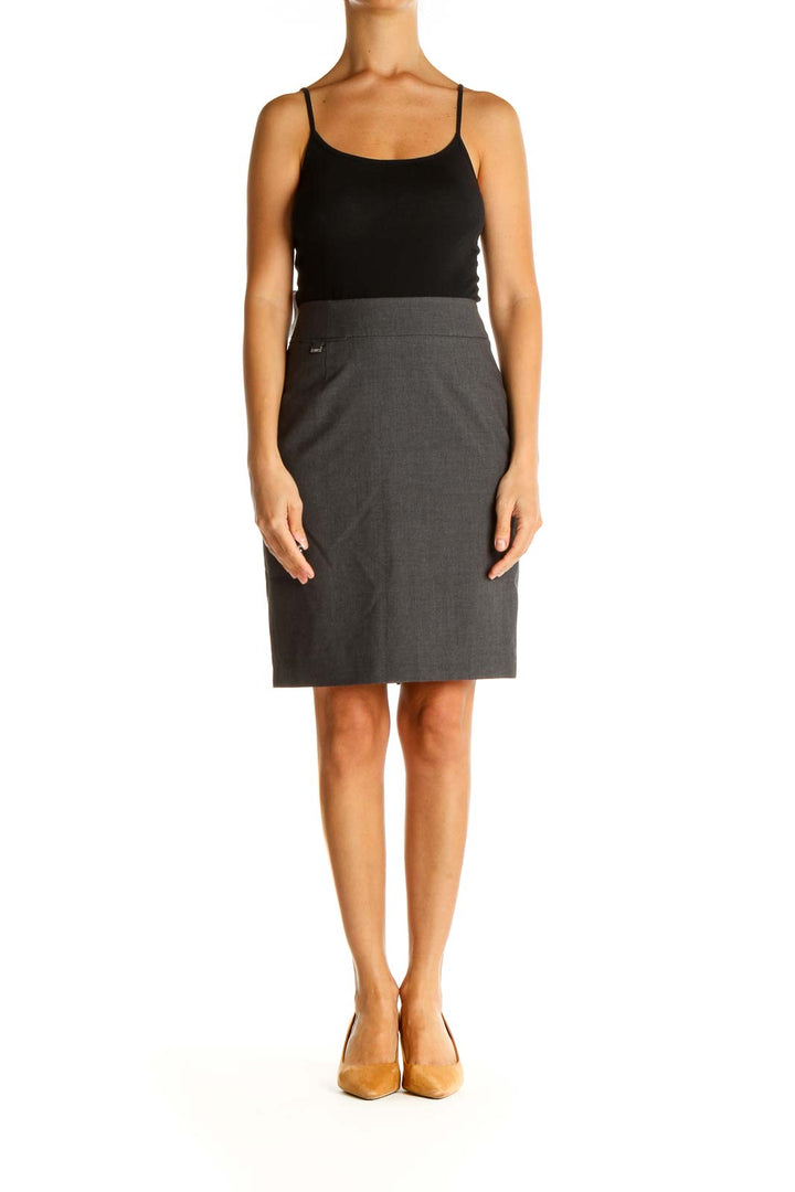 Gray Work Pencil Skirt