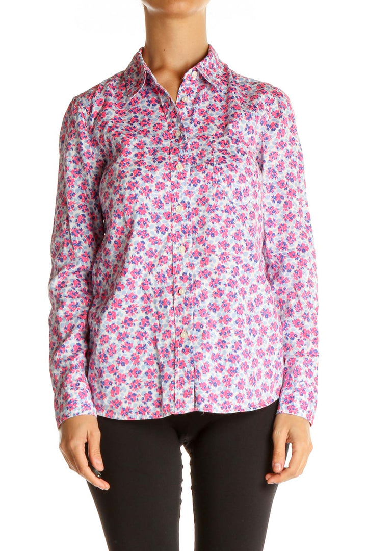 Purple Floral Print All Day Wear Shirt