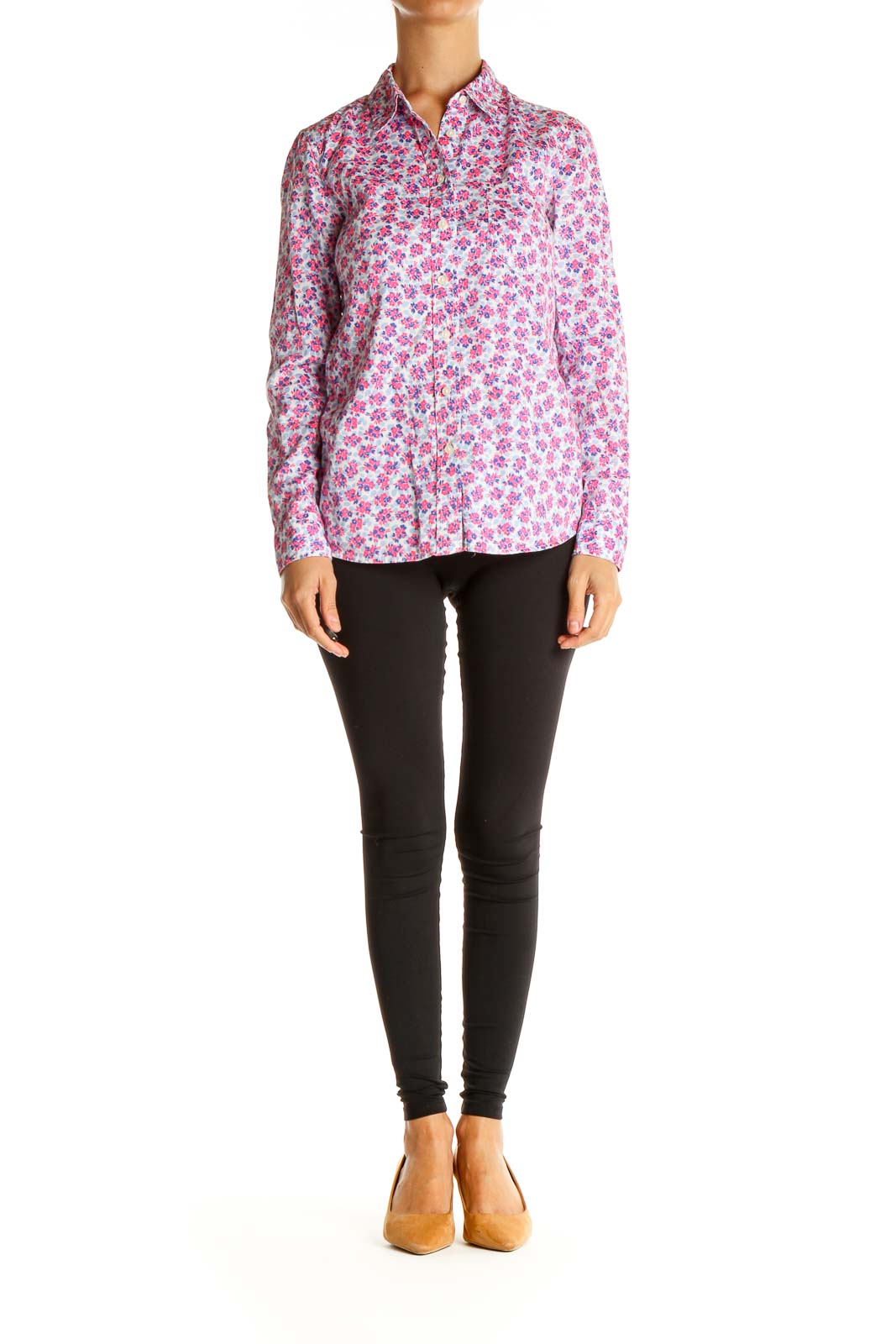 Purple Floral Print All Day Wear Shirt