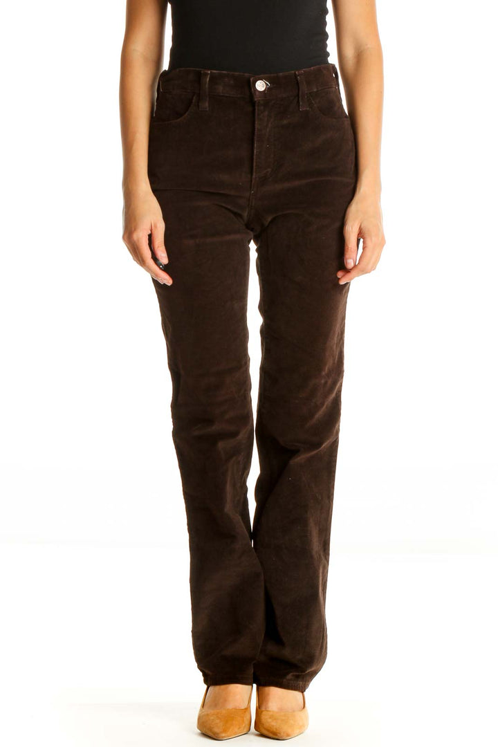 Brown Solid All Day Wear Pants