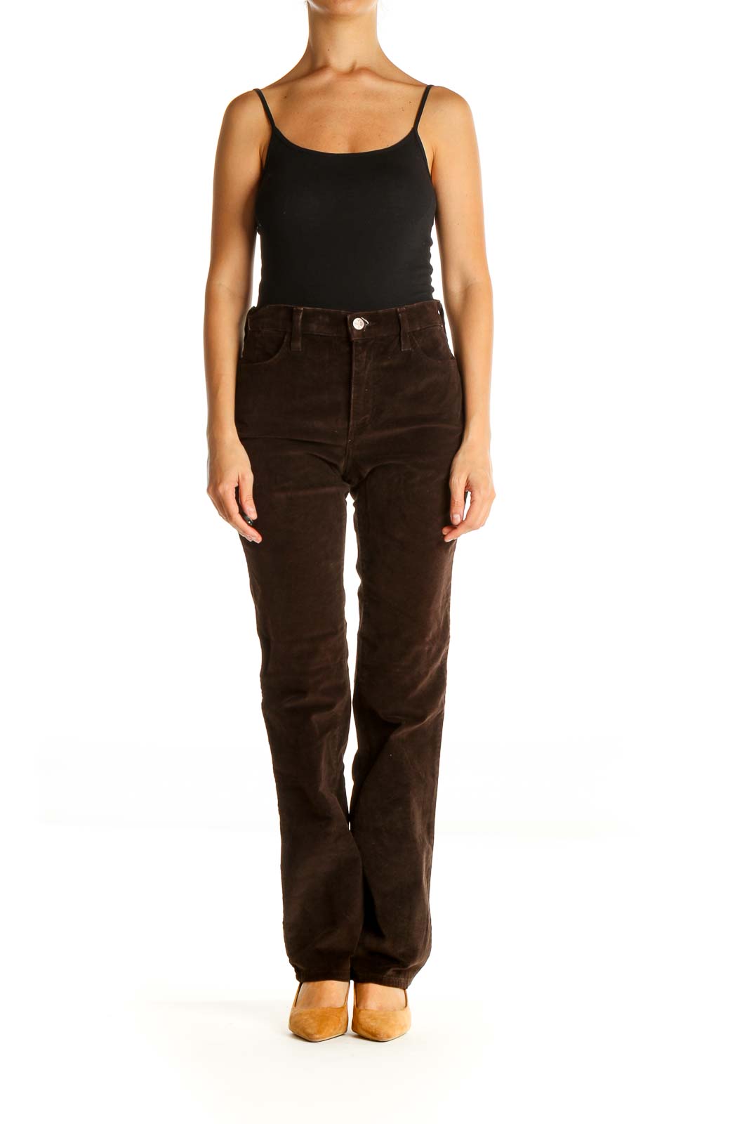 Brown Solid All Day Wear Pants