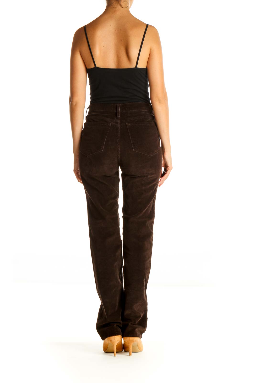 Brown Solid All Day Wear Pants