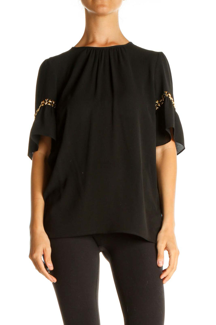 Black Solid All Day Wear Blouse