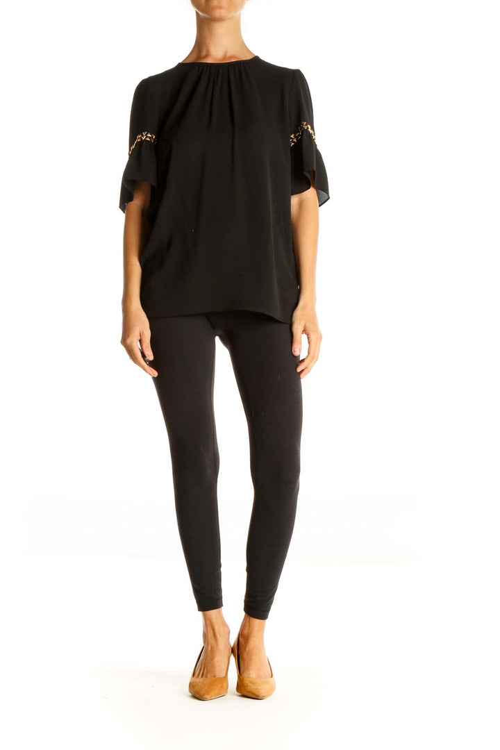 Black Solid All Day Wear Blouse