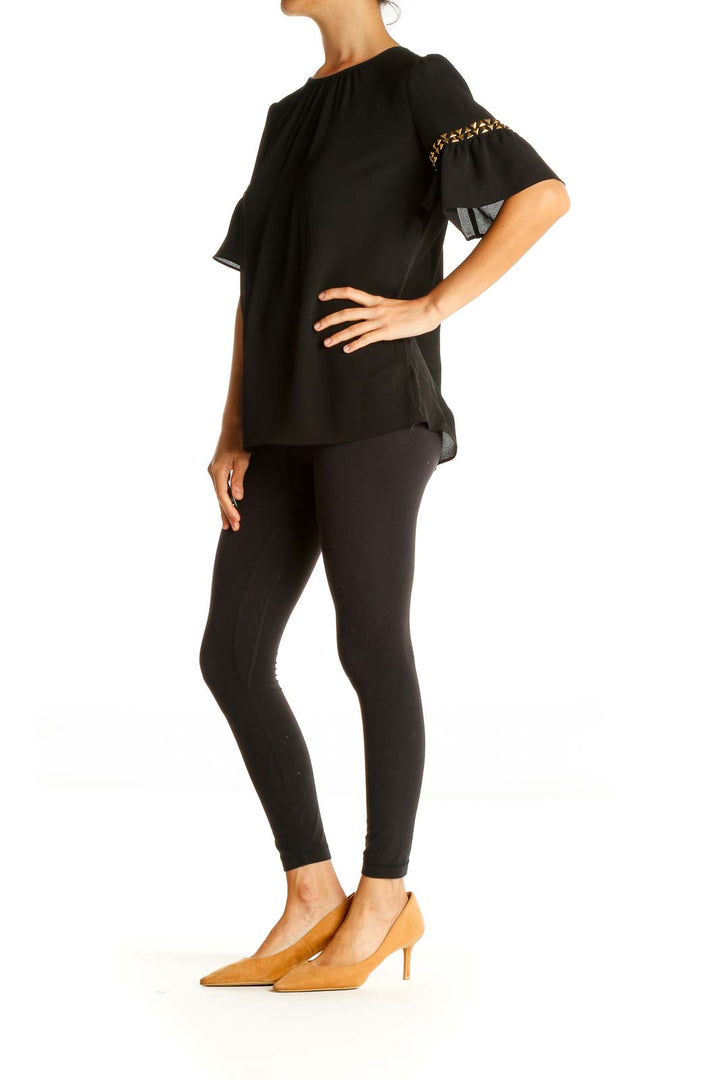 Black Solid All Day Wear Blouse