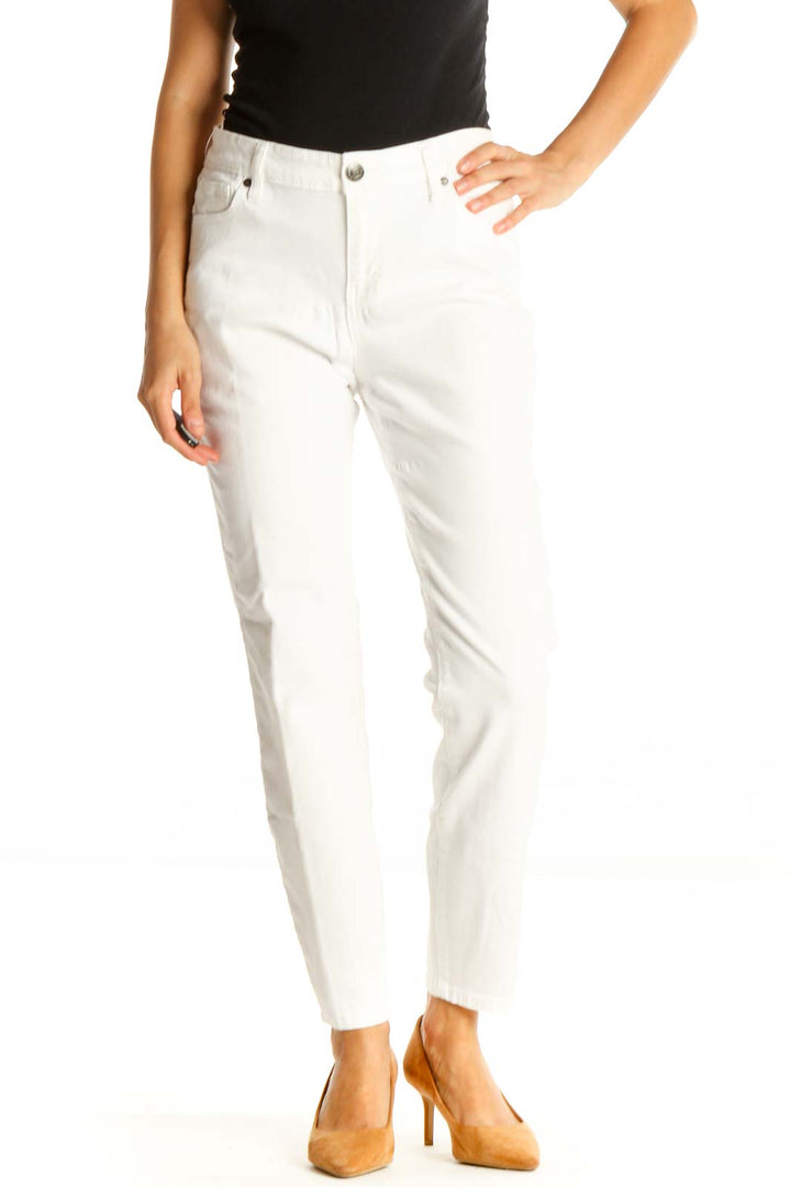 White Straight Leg Jeans