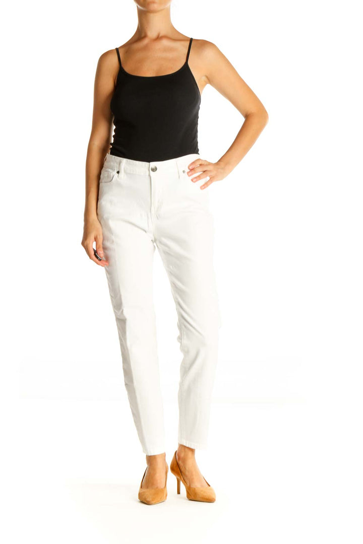 White Straight Leg Jeans