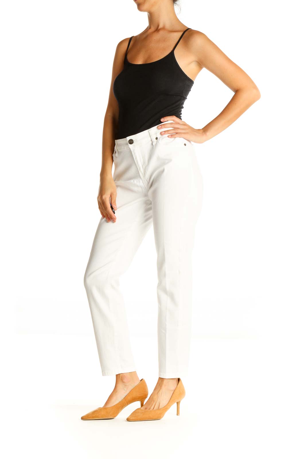 White Straight Leg Jeans