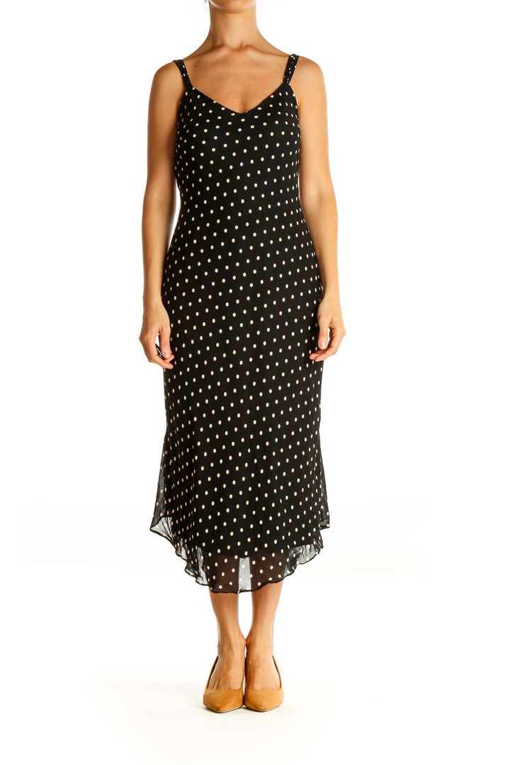 Black Polka Dot Bohemian Sheath Dress