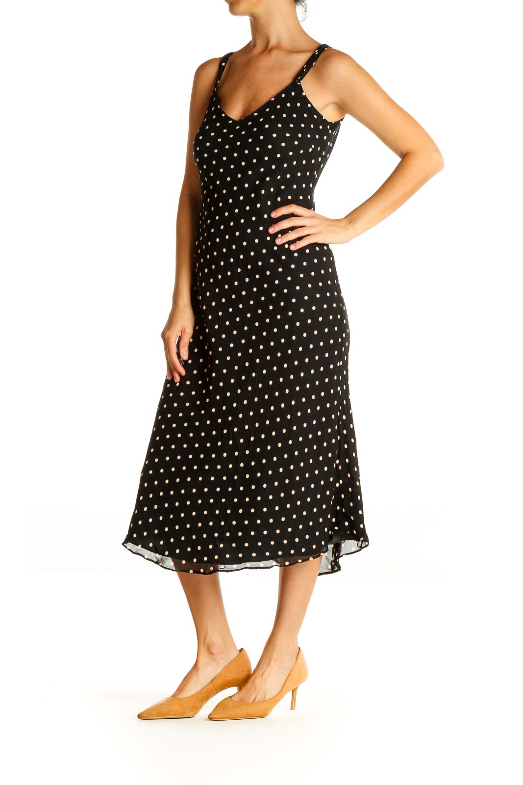 Black Polka Dot Bohemian Sheath Dress