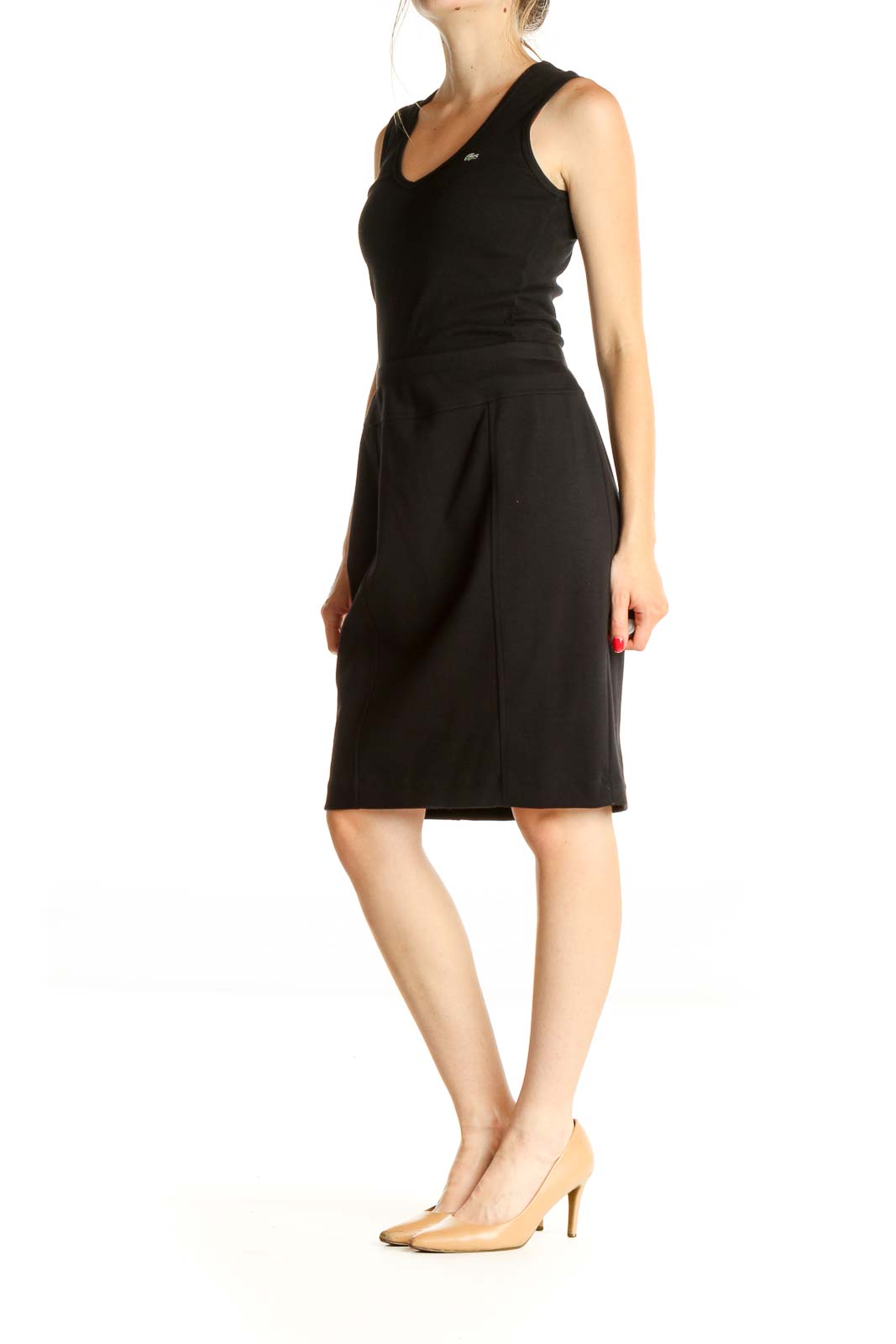 Black Solid Brunch Pencil Skirt