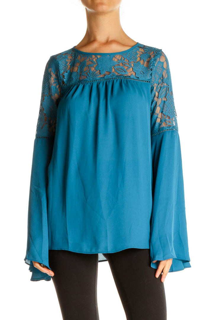 Blue Lace Retro Blouse