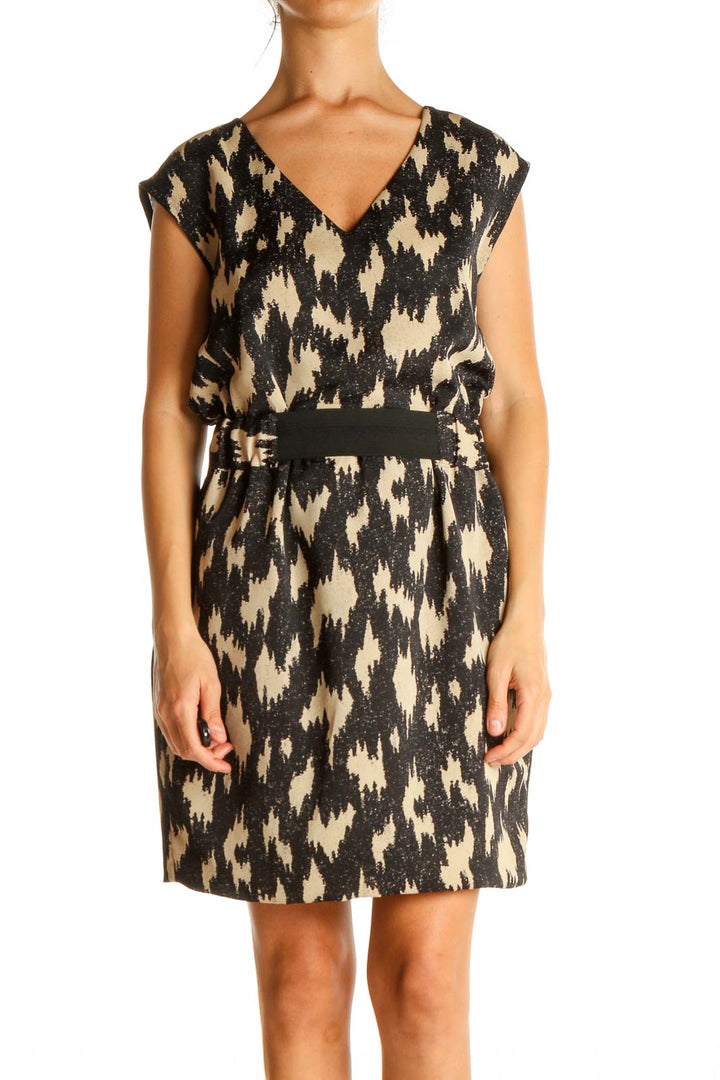 Brown Day Printed Fit & Flare Dress