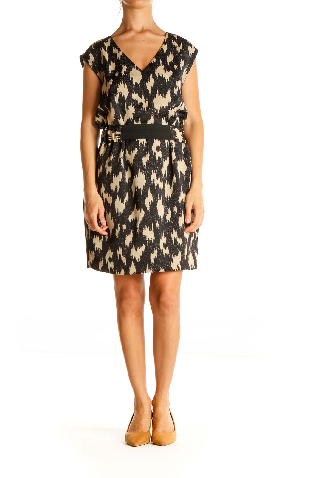 Brown Day Printed Fit & Flare Dress