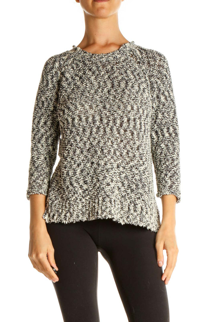 Gray Textured All Day Wear Sweater