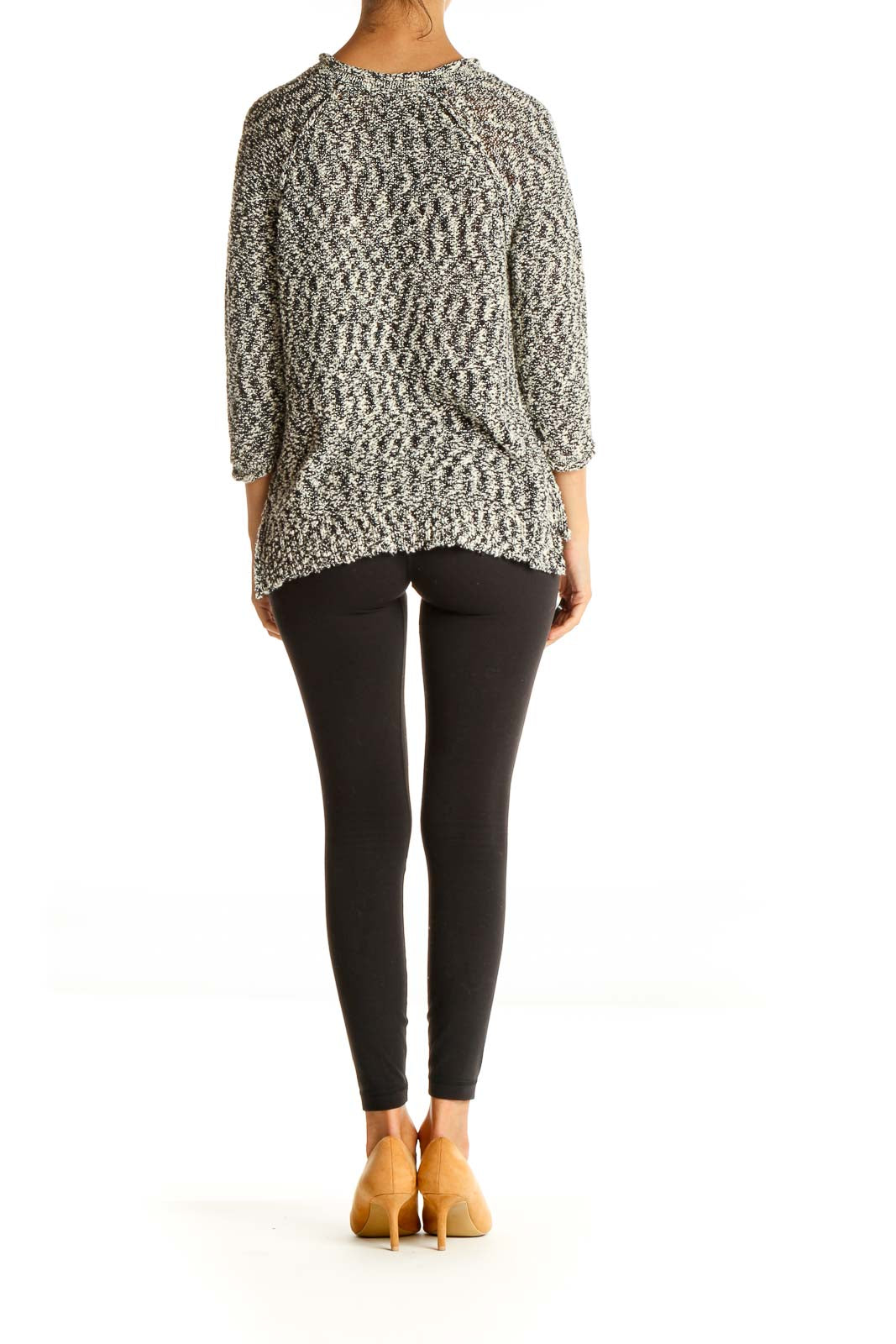 Gray Textured All Day Wear Sweater