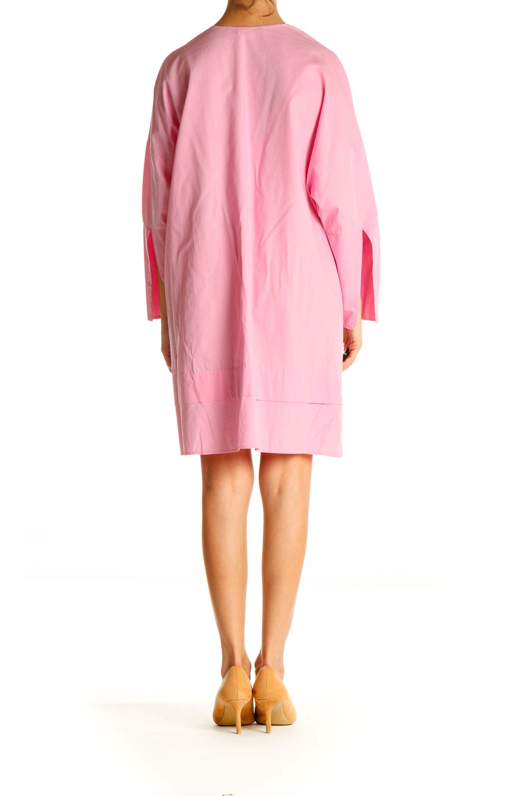 Pink Solid Shift Dress