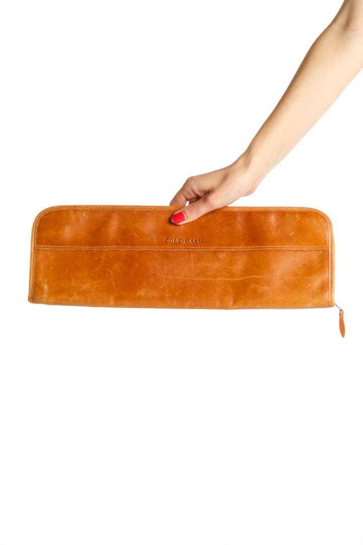 Brown Leather Clutch Bag