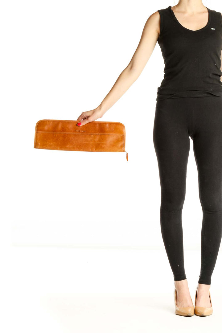 Brown Leather Clutch Bag