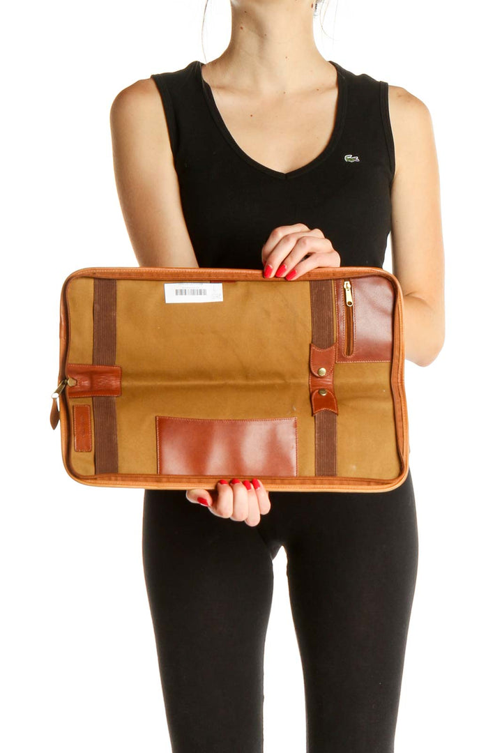 Brown Leather Clutch Bag