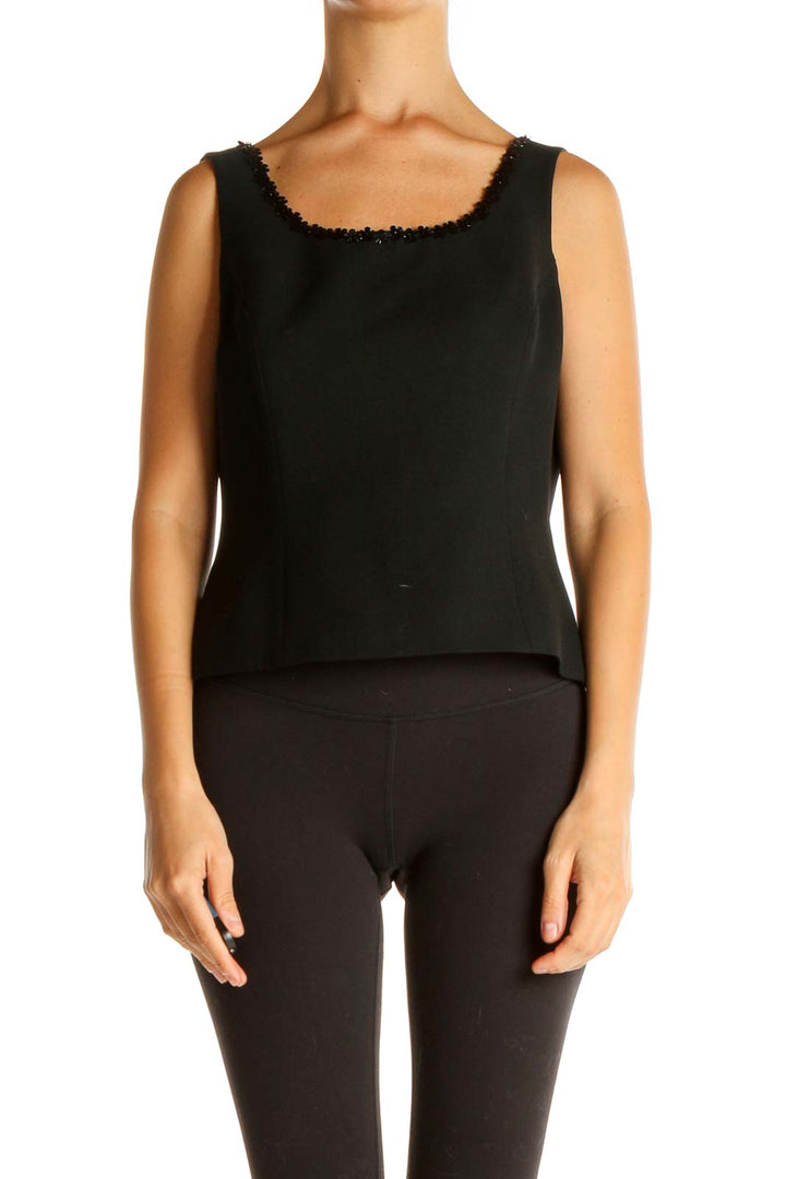 Black Solid Chic Tank Top