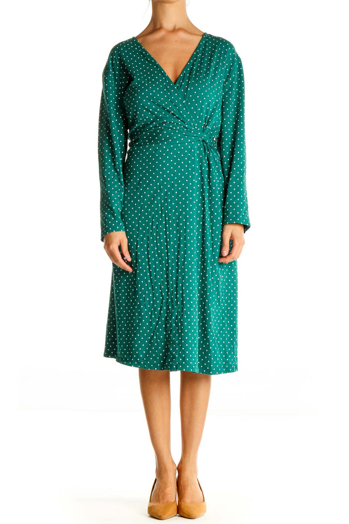 Green Polka Dot Day Fit & Flare Dress