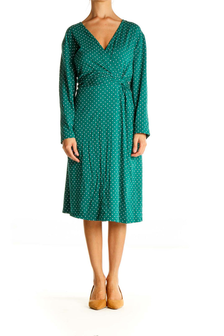 Green Polka Dot Day Fit & Flare Dress