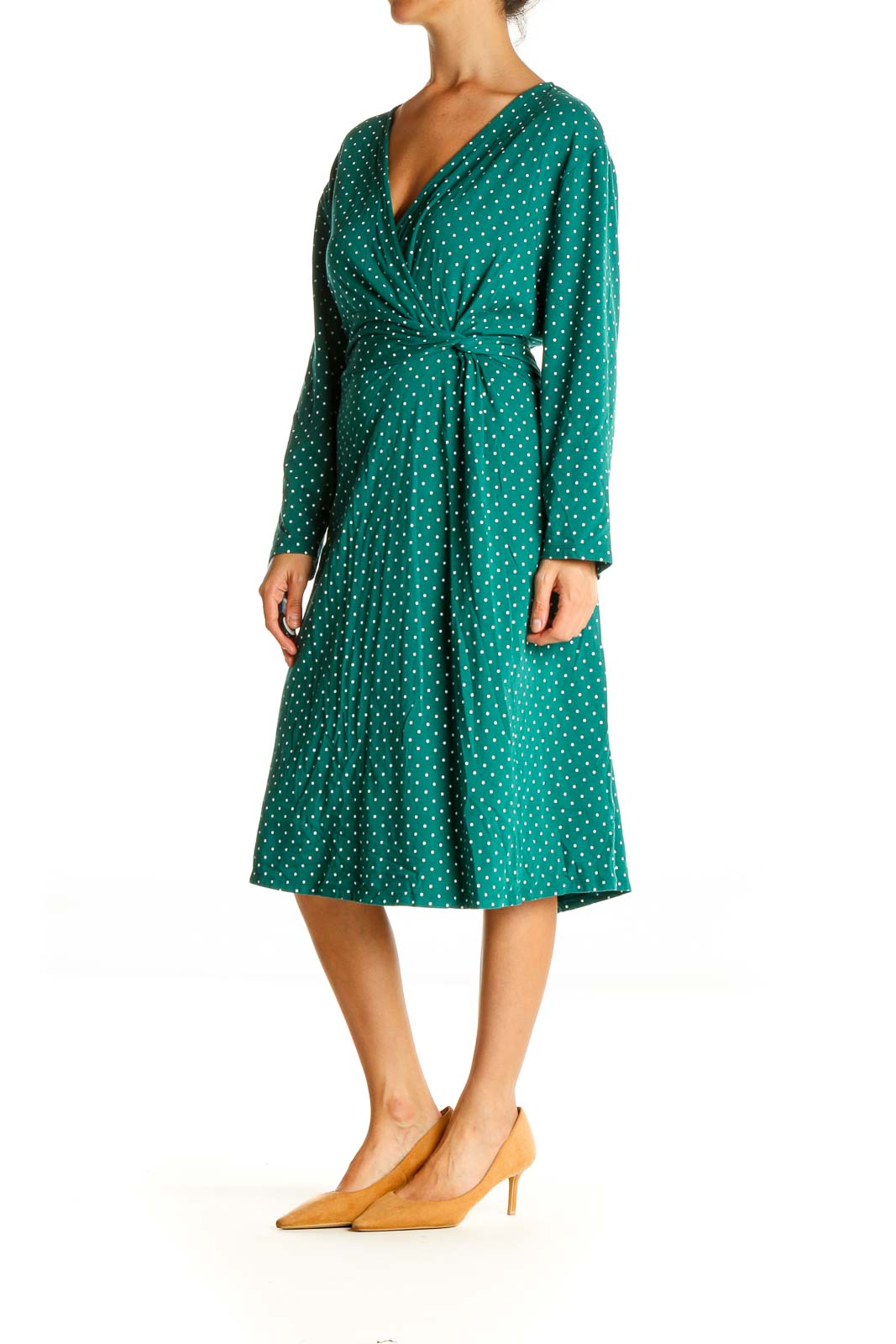 Green Polka Dot Day Fit & Flare Dress