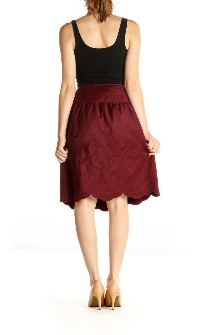 Purple Solid Holiday A-Line Skirt