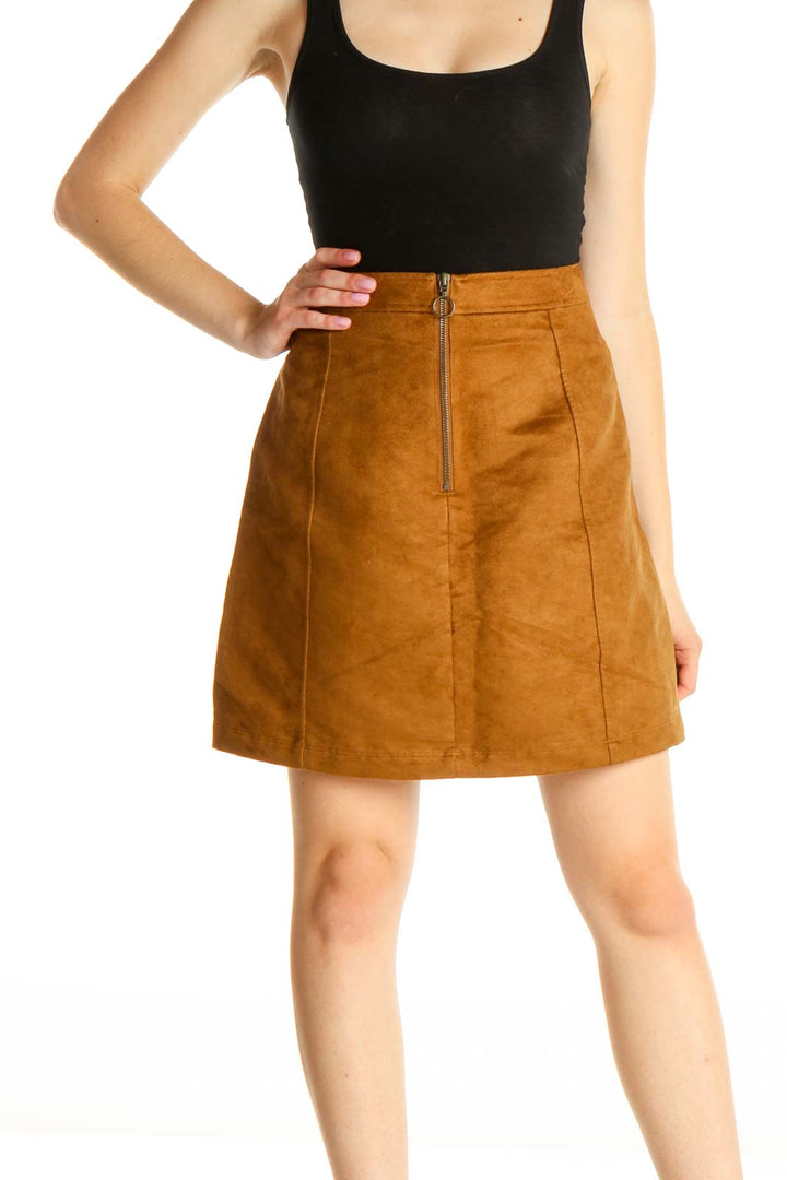 Brown Brunch A-Line Skirt