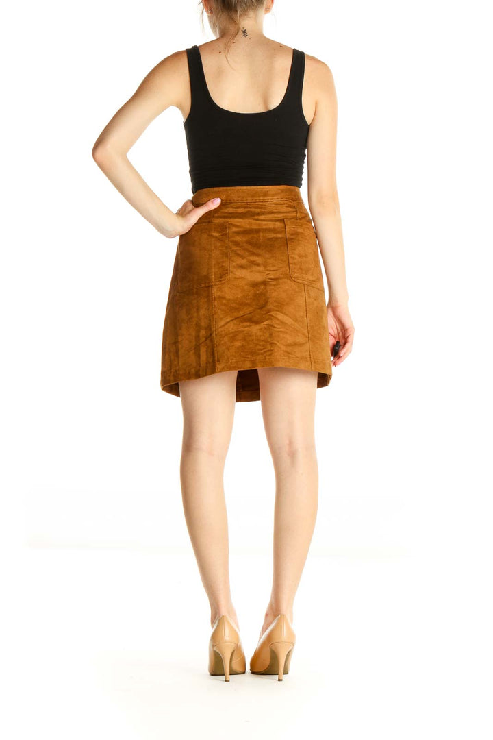 Brown Brunch A-Line Skirt