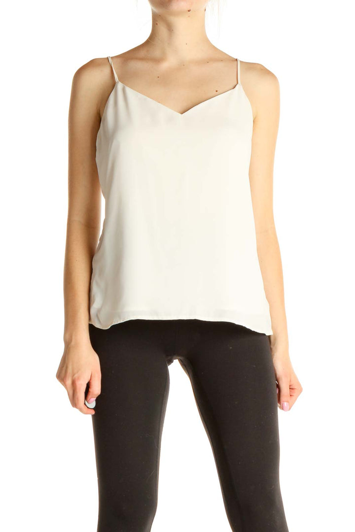 White Solid Chic Tank Top