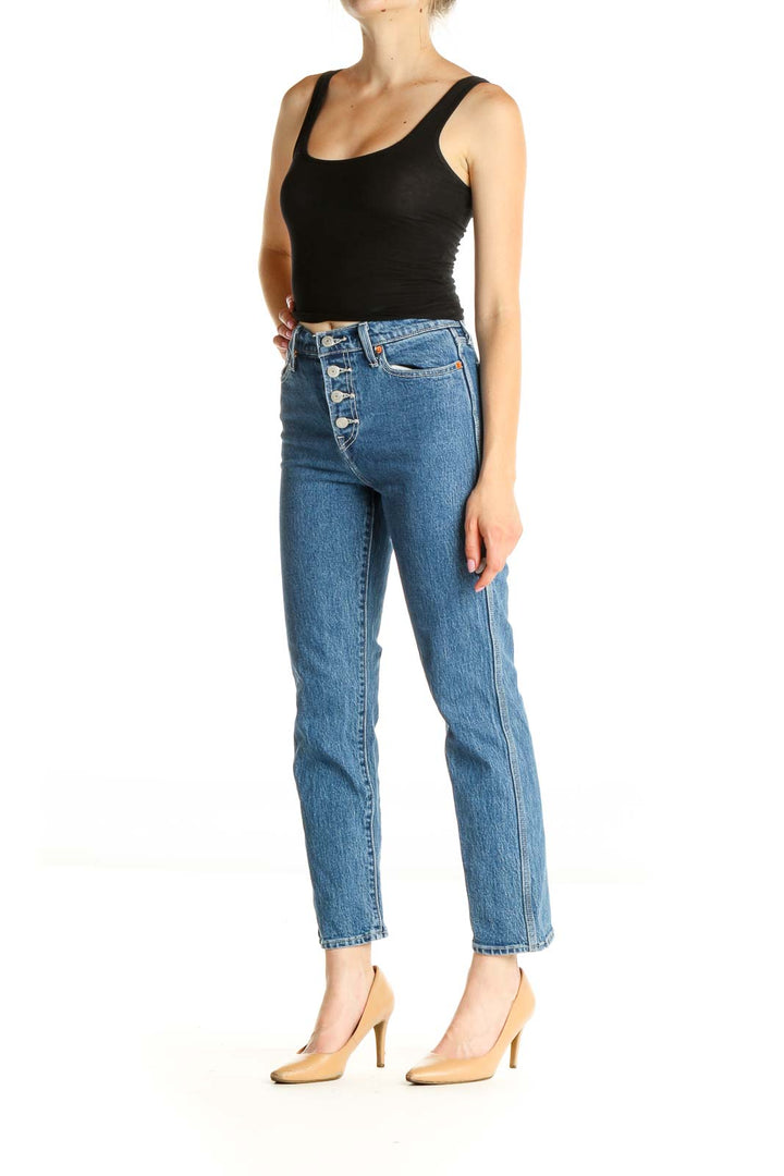 Blue Straight Leg Jeans