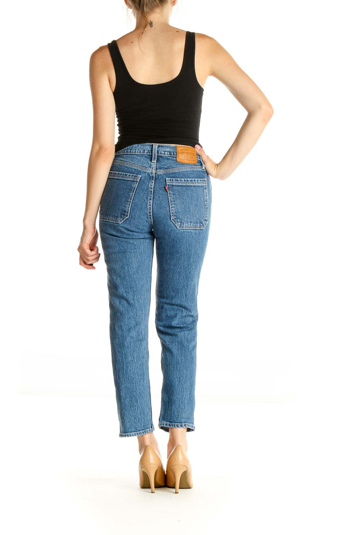 Blue Straight Leg Jeans