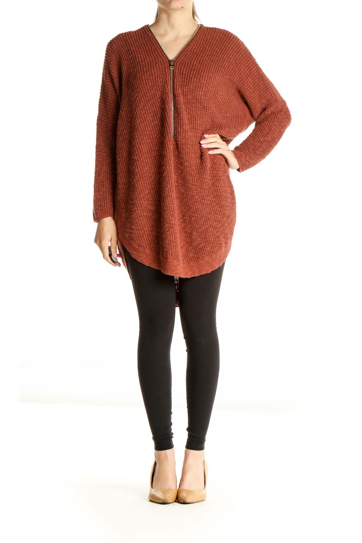 Brown Casual Sweater