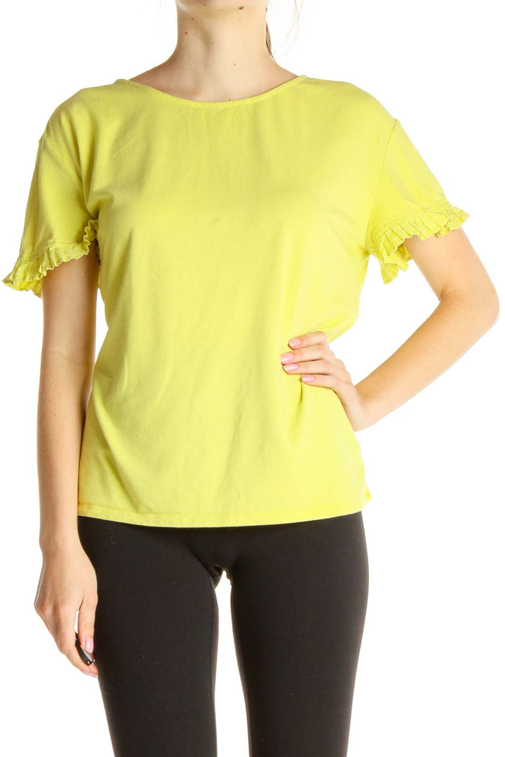 Yellow Solid All Day Wear Blouse