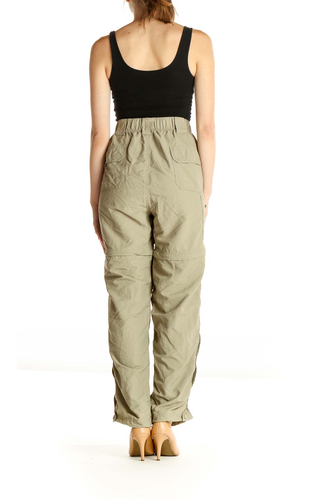 Green Solid All Day Wear Cargos Pants