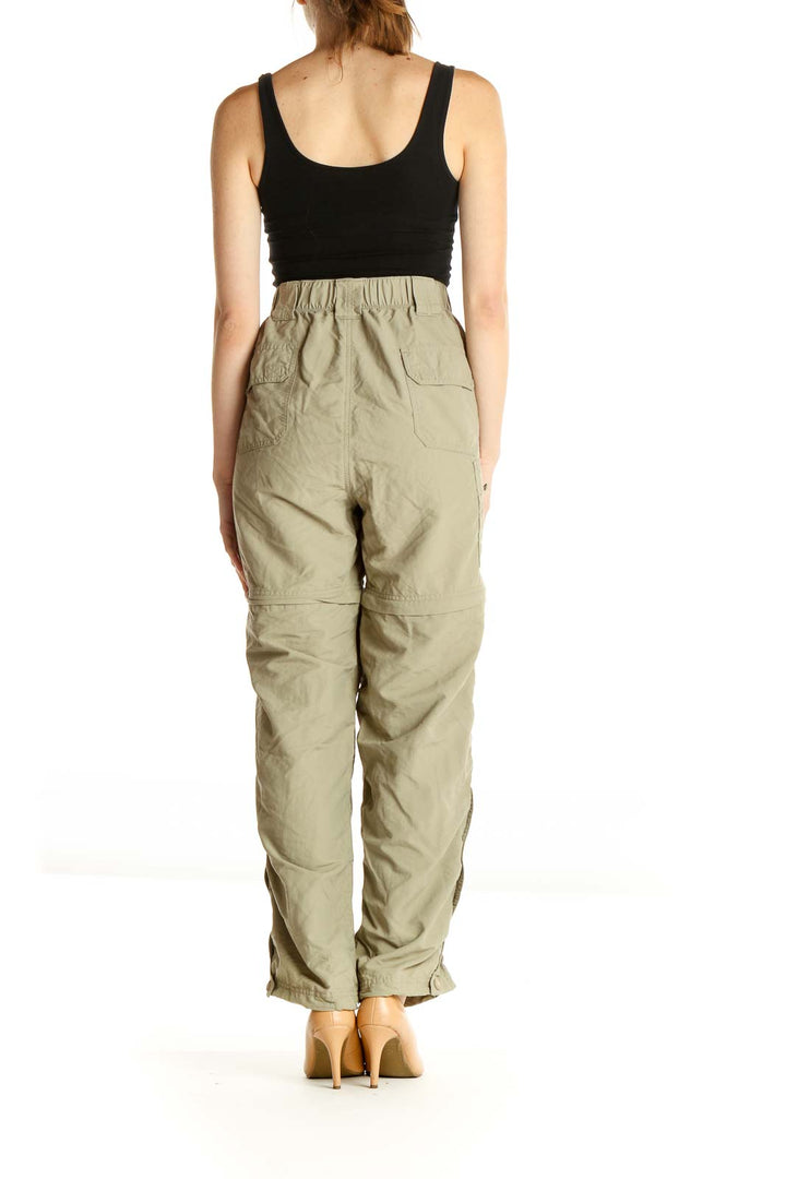 Green Solid All Day Wear Cargos Pants