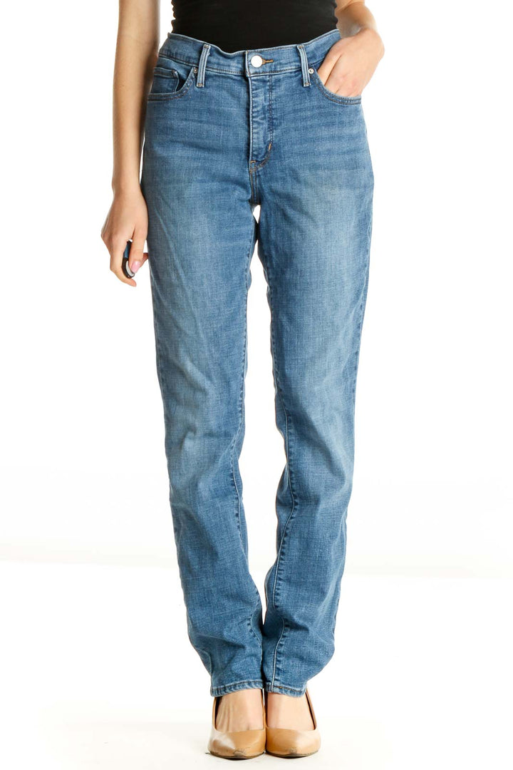 Blue Straight Leg Jeans