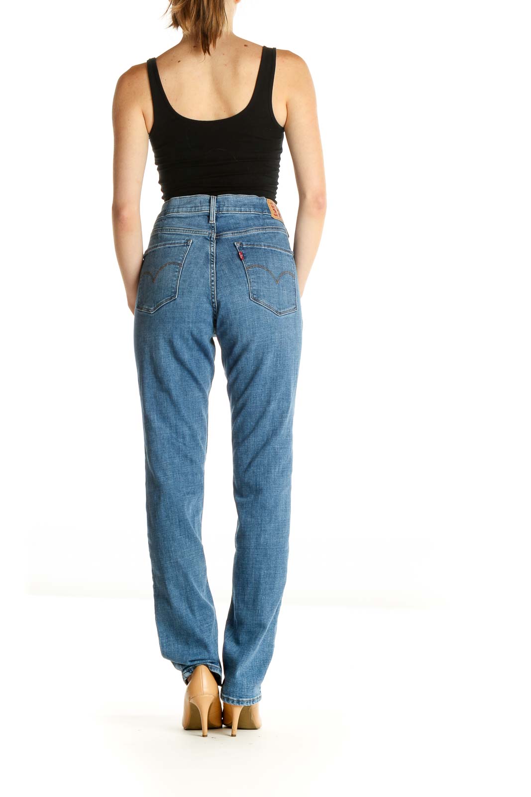 Blue Straight Leg Jeans