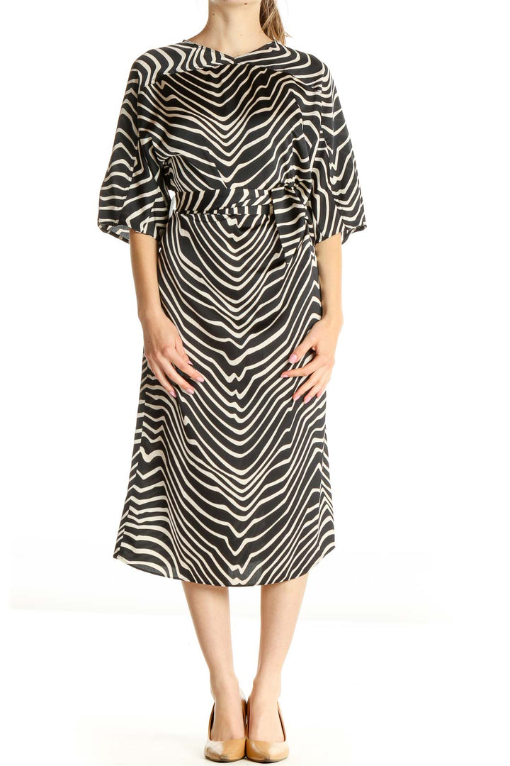 Blue Animal Print Day Shift Dress