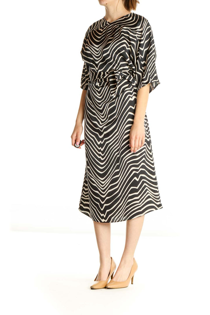 Blue Animal Print Day Shift Dress