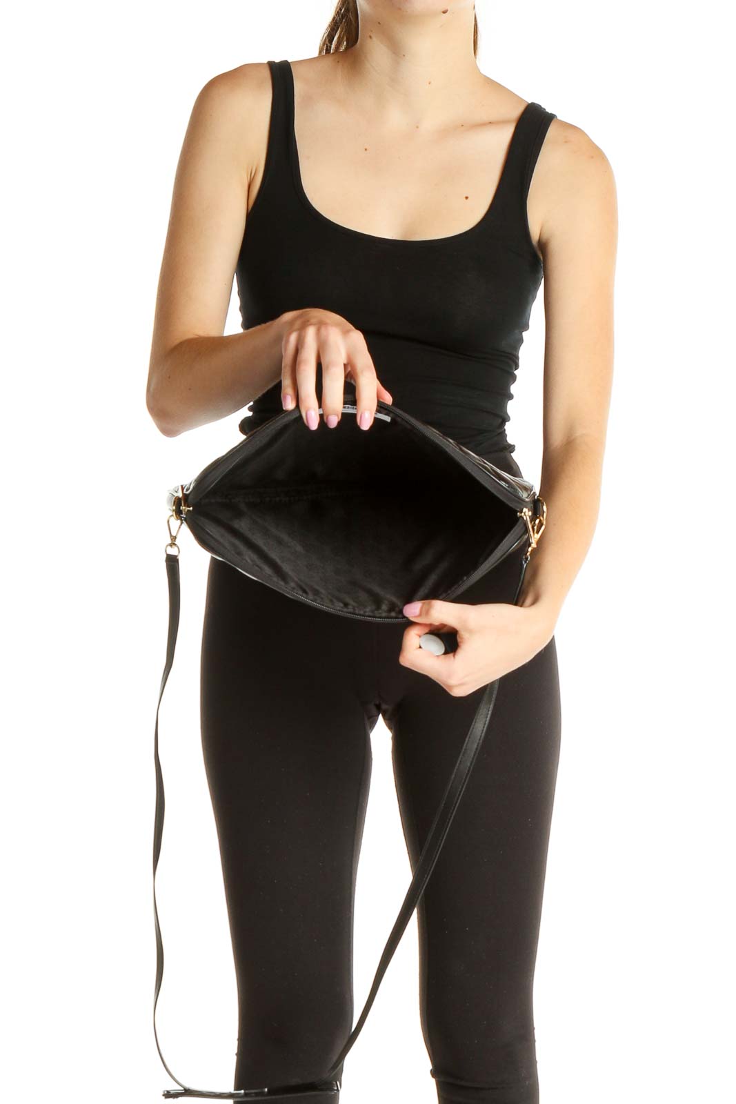 Black Crossbody Tablet Bag