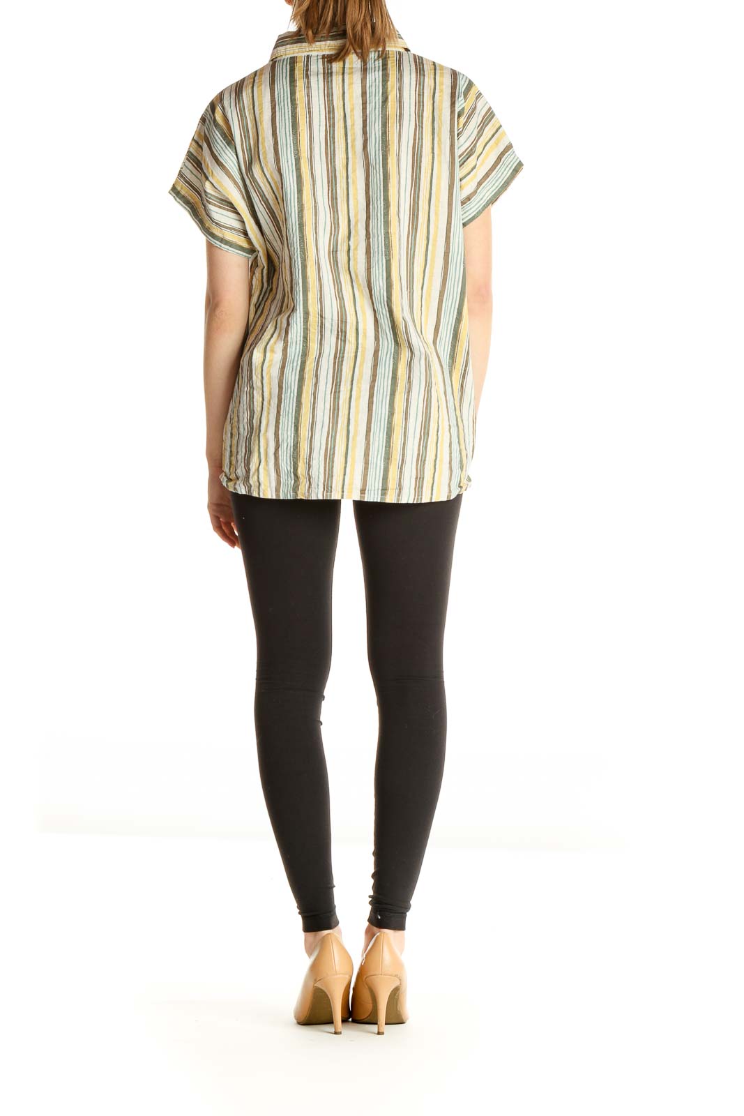 Beige Striped All Day Wear Shirt