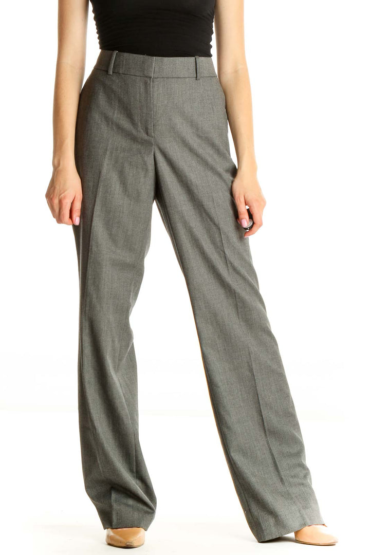 Gray Solid All Day Wear Trousers