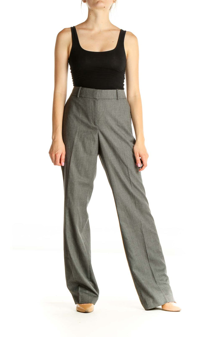 Gray Solid All Day Wear Trousers