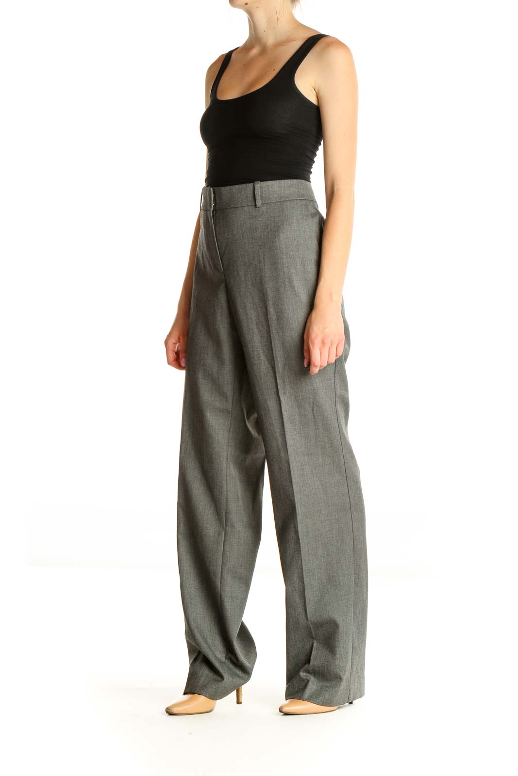 Gray Solid All Day Wear Trousers