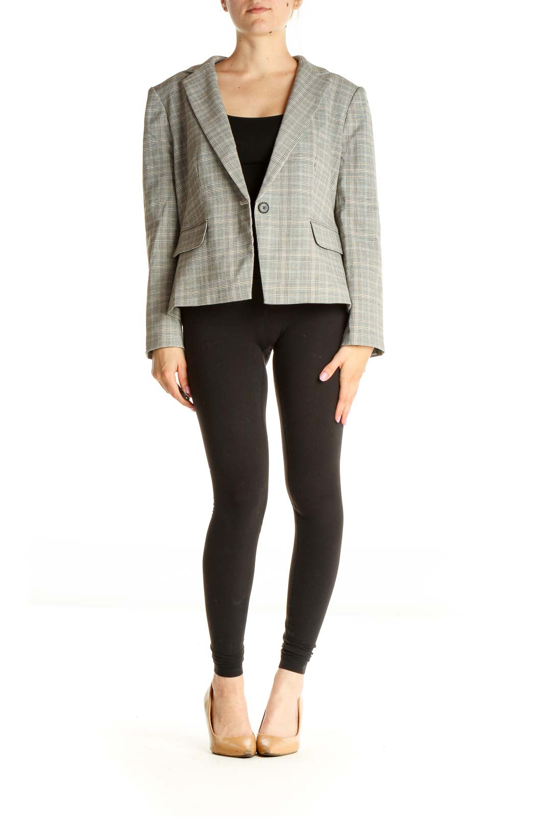 Gray Plaid  Blazer