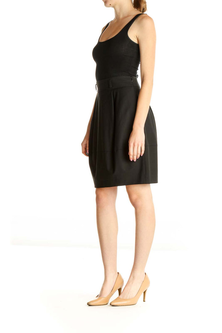 Black Solid Brunch Pencil Skirt